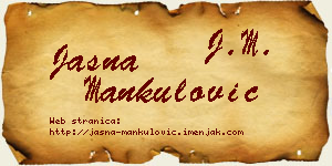 Jasna Mankulović vizit kartica